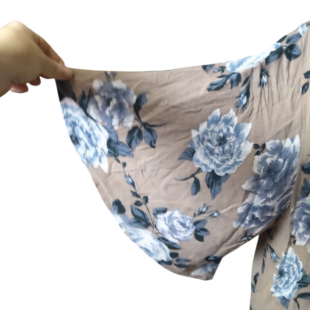 Andree by UNIT Women’s Large Floral Bell Sleeve Kimono Open Front Cardigan Boho - Picture 4 of 8